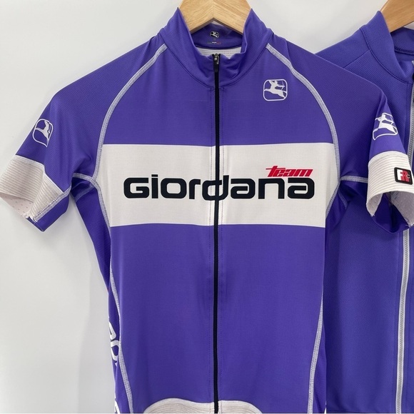 Giordana Set of 2 Purple Full Zip Short Sleeve Cycling Jerseys Size Small - Picture 3 of 14